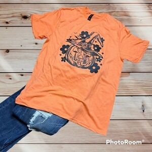 Retro‎ Pumpkin T-Shirt Unisex heather Orange Tee